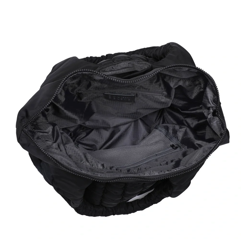 NWT Sol and Selene Black Quilted Puffer Nylon Hobo Bag with Cross Body Strap - Picture 4 of 6